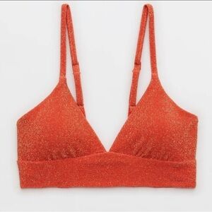Aerie Triangle Swim Bikini Top Orange Size Medium